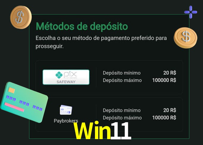 O cassino Win11 oferece uma grande variedade de métodos de pagamento